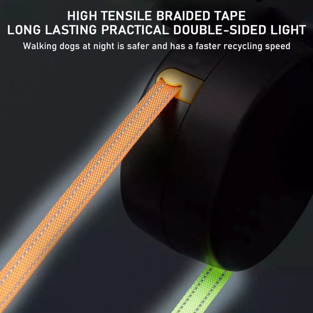 Tangle-Free Dual Retractable Dog Leash with LED Light