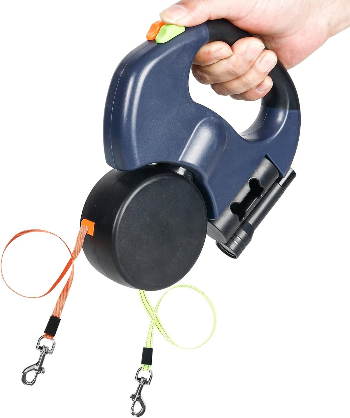 Tangle-Free Dual Retractable Dog Leash with LED Light