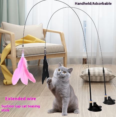 Interactive Feather Cat Teaser Wand