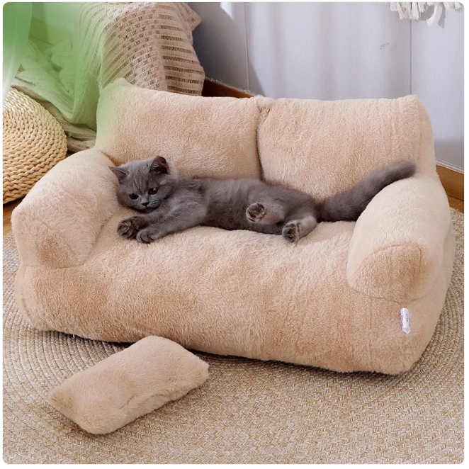 Plush Pet Bed with Pillow