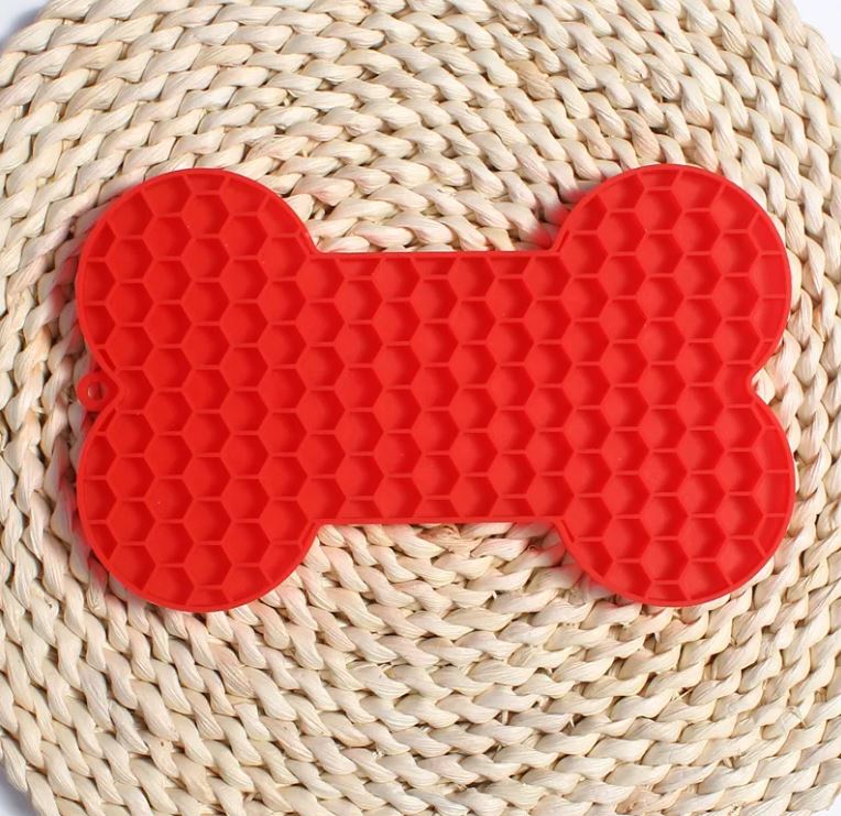 Bone-Shaped Silicone Lick Mat for Dogs