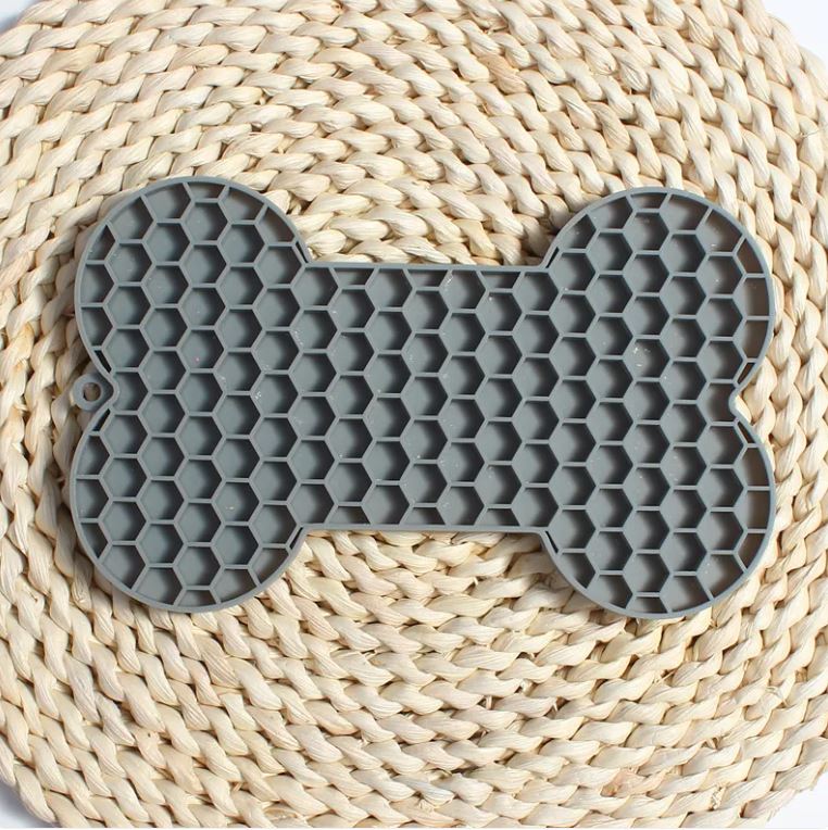 Bone-Shaped Silicone Lick Mat for Dogs